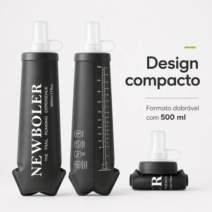 Garrafa de Hidratação Soft Flask Dobrável 500ml – BPA Free – Ideal para Corrida e Trilha