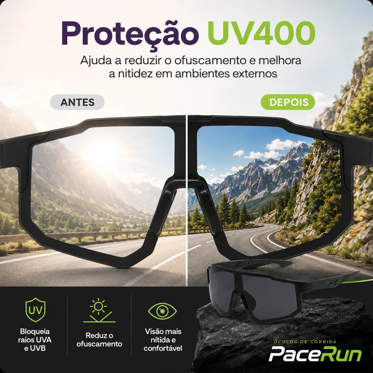 Óculos de Corrida Unissex - PaceRun