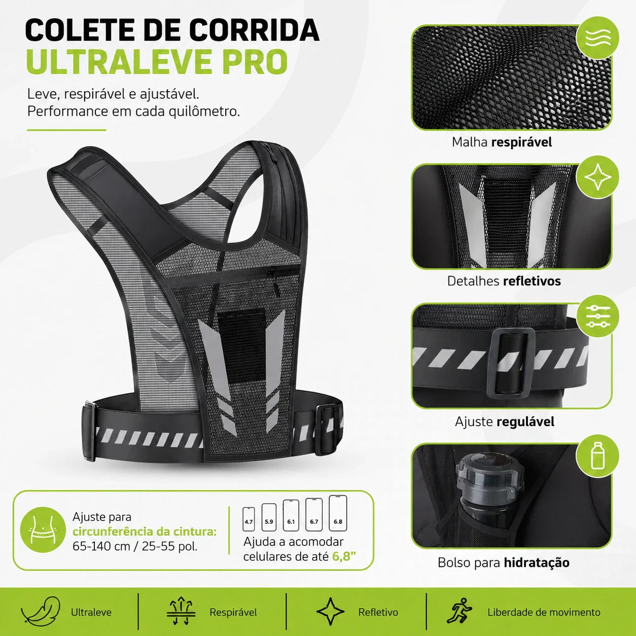 Colete de Corrida Ultraleve Pro